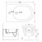 Suspended design ceramic bidet Sun Round 57x37cm, made in Italy Viadurini