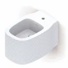 Wall-hung ceramic bidet of modern design produced in Italy, Hamlet Viadurini