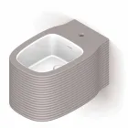 Wall-hung ceramic bidet of modern design produced in Italy, Hamlet Viadurini