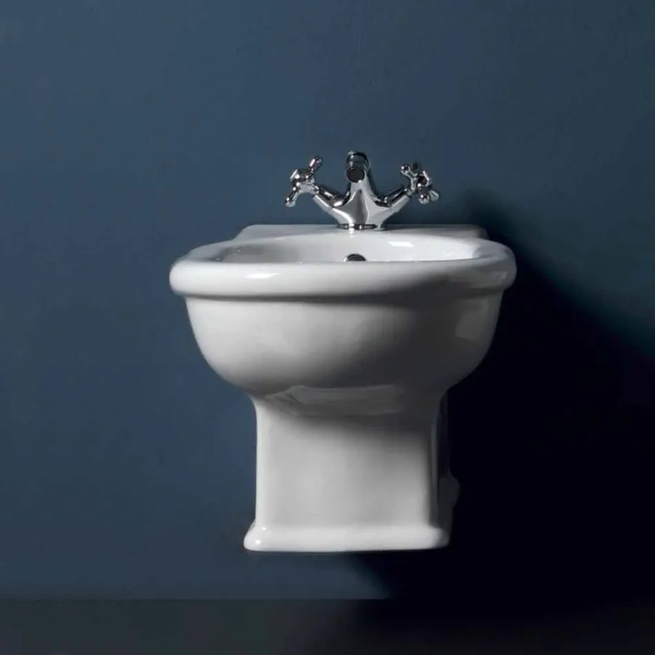 Modern wall hung bidet in white ceramic Style 54x36 cm, made in Italy Viadurini