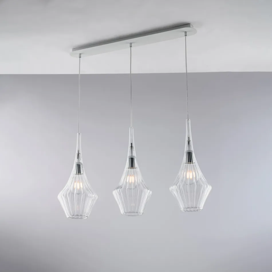 Iron Rail with Pyrex Glass Made in Italy for Interior Decorating - Olimpo Viadurini