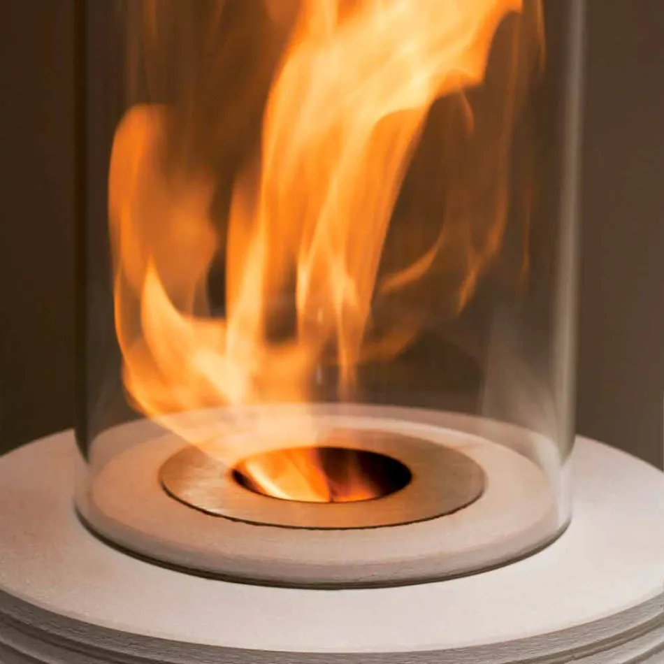 Biocamino round support marble Gordon, made in Italy Viadurini