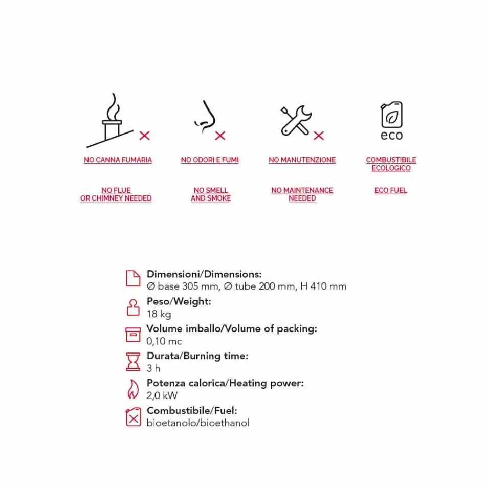 Biocamino round support marble Gordon, made in Italy Viadurini