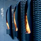 Wall Bio-fireplace of Tubular and Modern Design in Black Steel - Jackson Viadurini