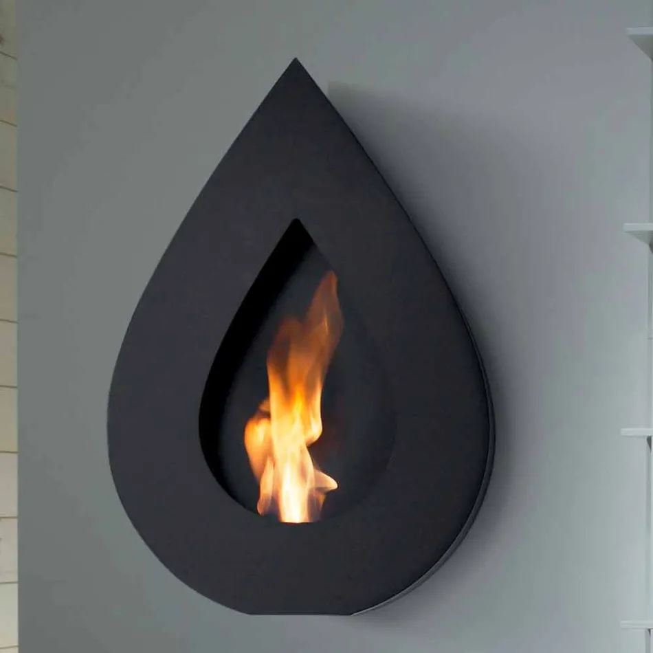 Biocamino Modern Wall bioethanol to Joseph flame shape Viadurini