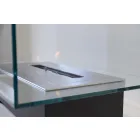 Modern Design Floor Bio-fireplace in Glass and Steel or Corten - Bradley Viadurini