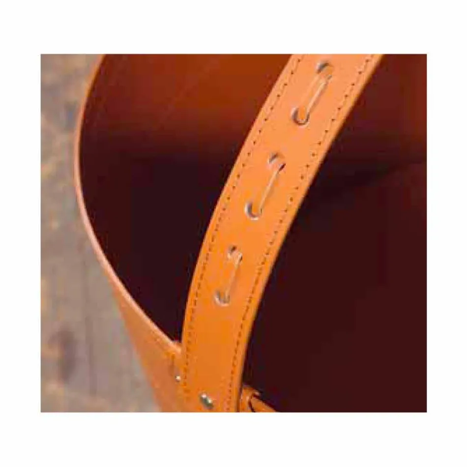 Firewood bag in Milo leather 100% Made in Italy Viadurini