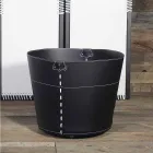 Log holder in 100% Made in Italy Plato Leather Viadurini