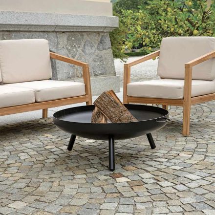 Outdoor Fire Pit Made of Iron in Different Sizes - Pluto Viadurini