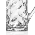 Ecological Crystal Jug with Leaf Decoration in 2 Pieces - Magnolio Viadurini