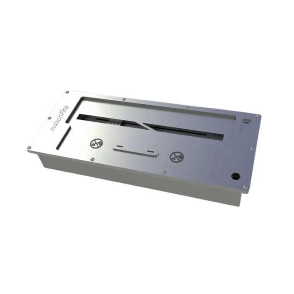 Rectangular built-in bioethanol burner 2 Lt Viadurini