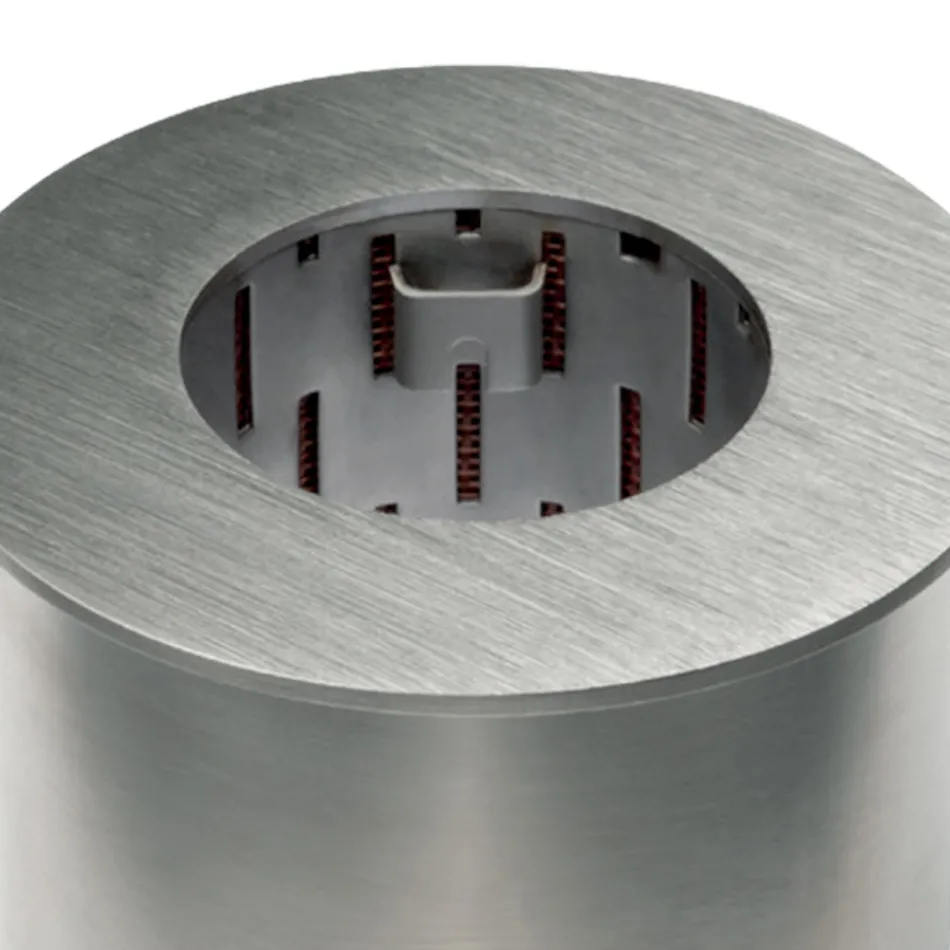 Circular Burner in Satin Steel for Bioethanol Fireplace - Griff12 Viadurini