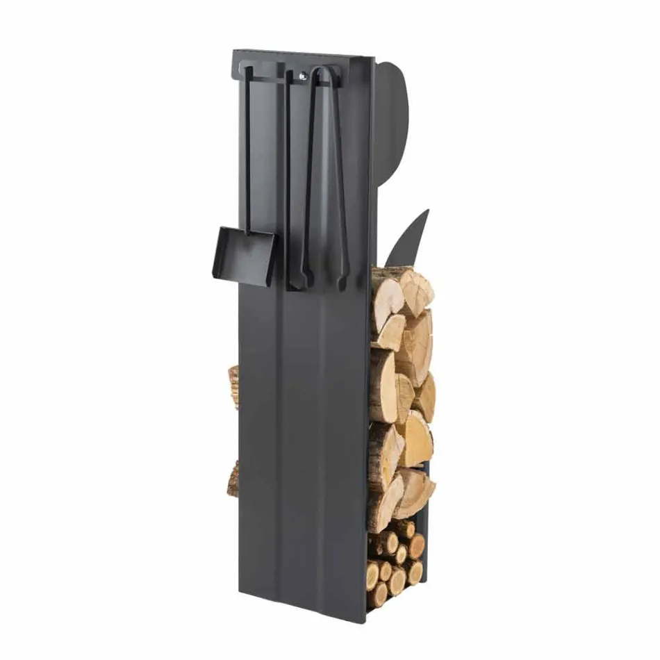 Caf Design PLVF steel log holder, modern design Viadurini