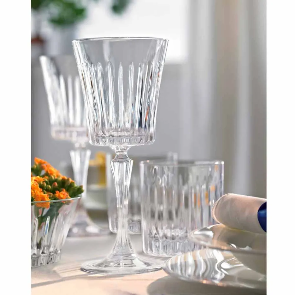 Luxury Wine and Cocktail Glasses Design in Eco Crystal 12 Pieces - Senzatempo Viadurini