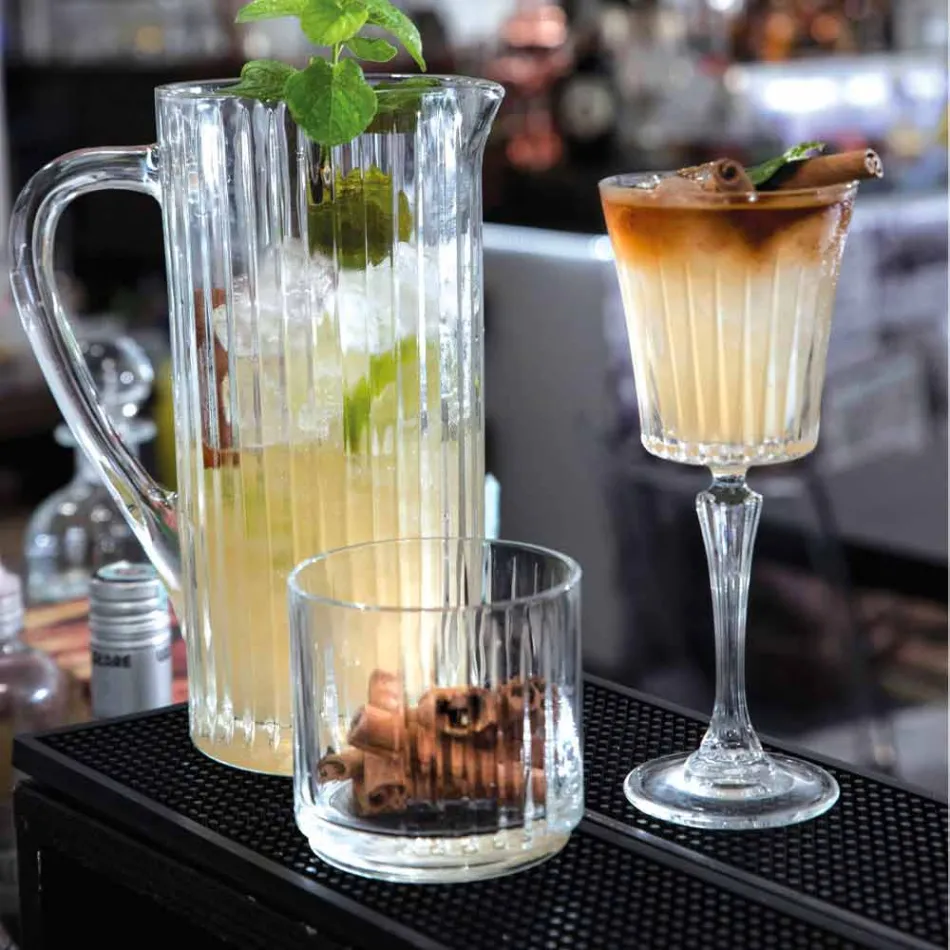 Luxury Wine and Cocktail Glasses Design in Eco Crystal 12 Pieces - Senzatempo Viadurini