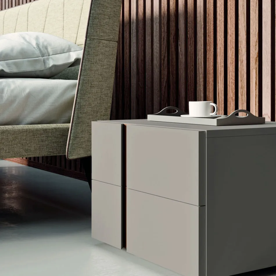 Bedroom with 4 Elements Modern Style Made in Italy High Quality - Minorco Viadurini