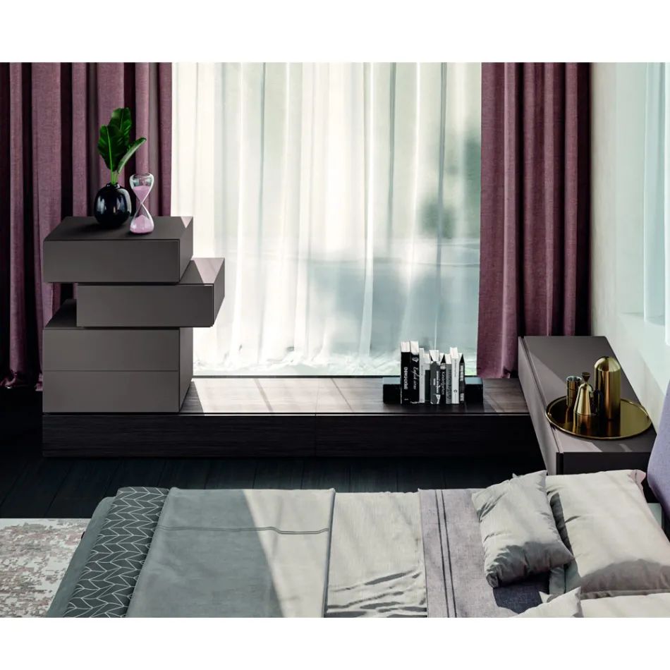 Complete 6-Element Luxury Bedroom Made in Italy - Adige Viadurini