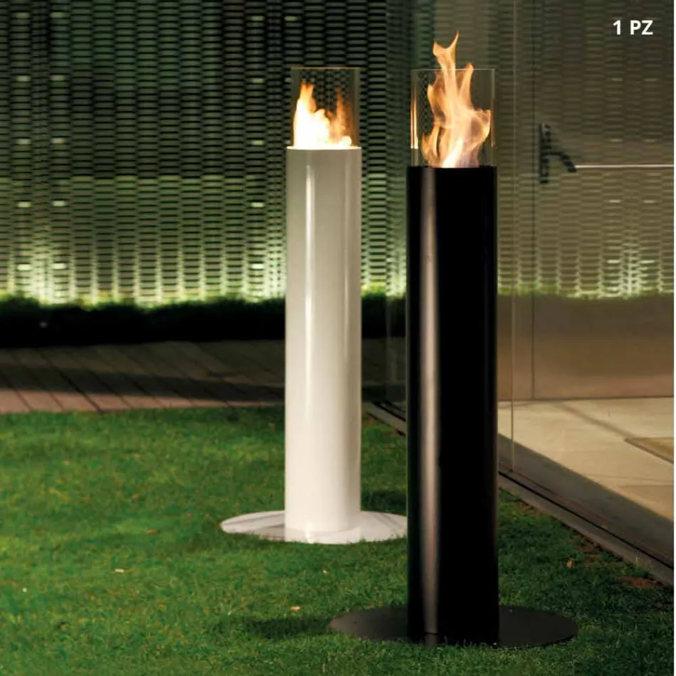 Bioethanol fireplace Outdoor Dean painted steel floor Viadurini