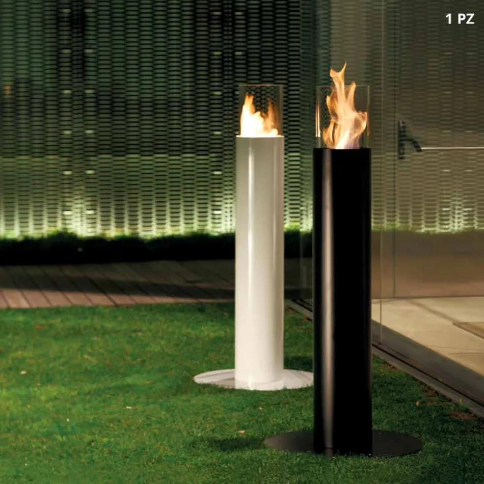 Bioethanol fireplace Outdoor Dean painted steel floor Viadurini