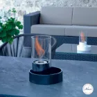 Fireplace with ceramic and glass table bioethanol Jim, made in Italy Viadurini