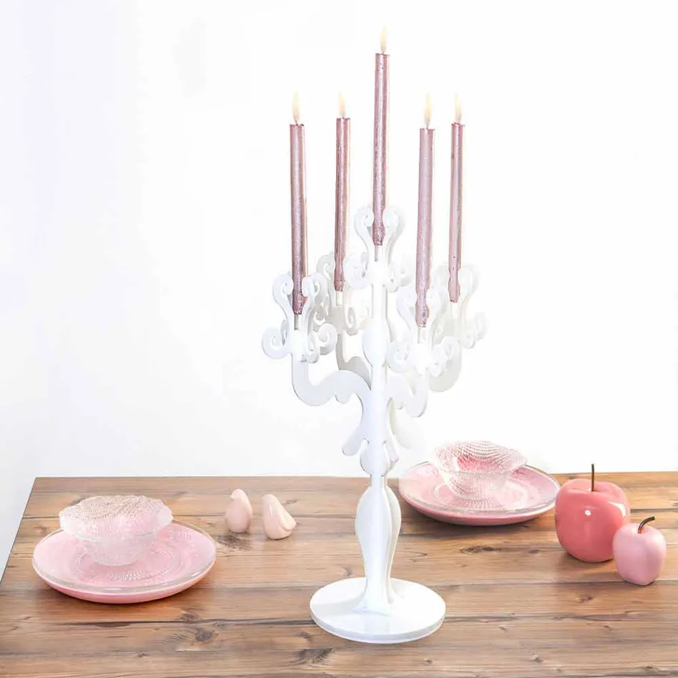 Classic medium design candelabra, 5 arms in Aragon plexiglass Viadurini