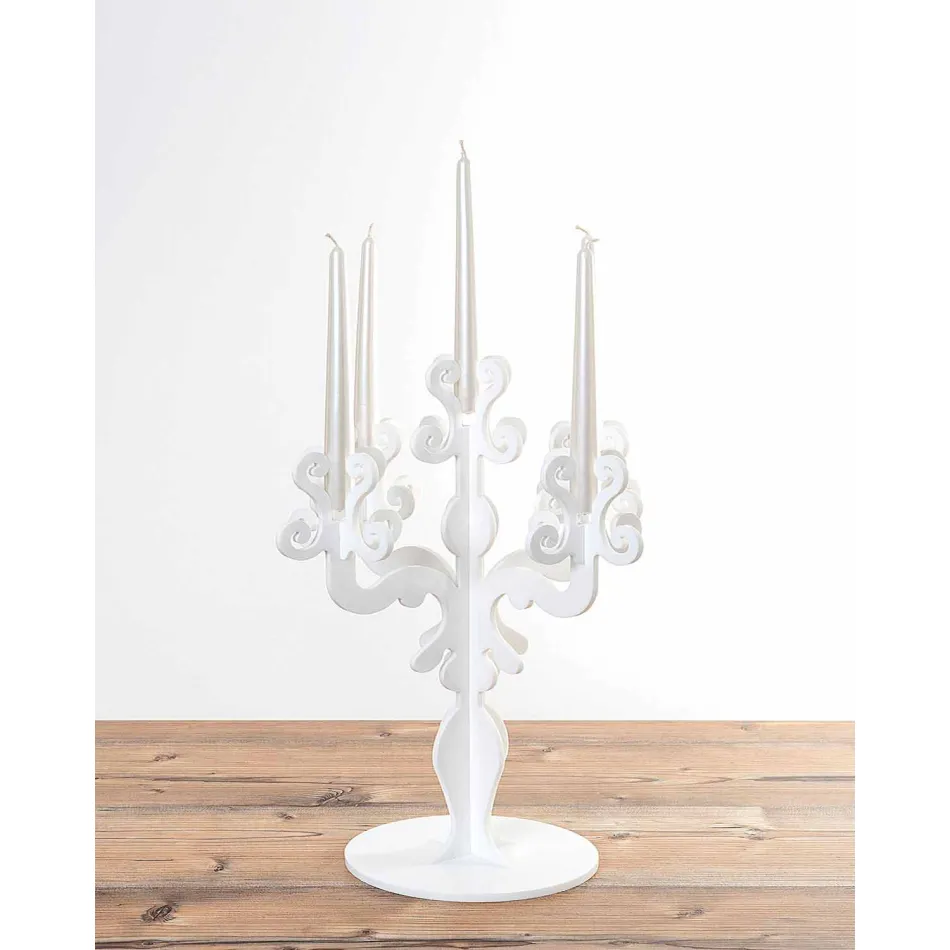 Tall design renaissance candelabra, 5 arms in Aragon plexiglass Viadurini
