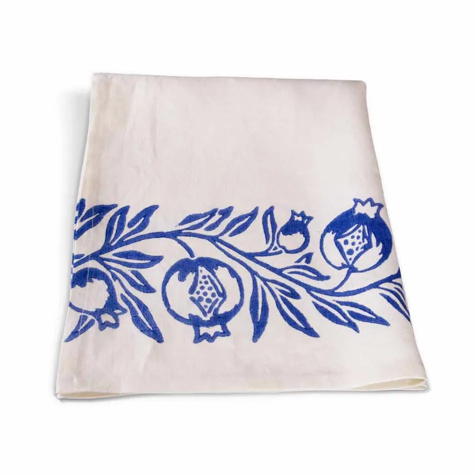 Linen Canvas of Italian Craftsmanship with Hand Printed Design - Trademarks Viadurini