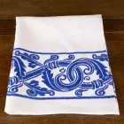 Linen Canvas of Italian Craftsmanship with Hand Printed Design - Trademarks Viadurini