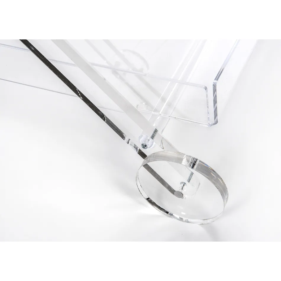 Kitchen Trolley 4 Wheels in Transparent Plexiglass or with Wood - Magimbo Viadurini