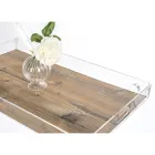 Kitchen Trolley 4 Wheels in Transparent Plexiglass or with Wood - Magimbo Viadurini