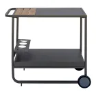 Outdoor Cart in Aluminum and Resin Wood with Wheels - Virel Viadurini
