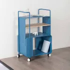 Design Trolley in Steel with Ash Top Made in Italy - Murella Viadurini
