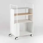 Design Trolley in Steel with Ash Top Made in Italy - Murella Viadurini