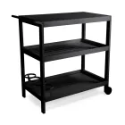 Aluminum Trolley with Different Finishes with Wheels and 3 Shelves - Tent Viadurini