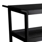 Aluminum Trolley with Different Finishes with Wheels and 3 Shelves - Tent Viadurini