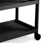 Aluminum Trolley with Different Finishes with Wheels and 3 Shelves - Tent Viadurini