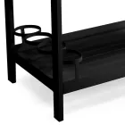 Aluminum Trolley with Different Finishes with Wheels and 3 Shelves - Tent Viadurini