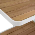 Aluminum Trolley in Different Finishes with Wheels and Teak Top - Tent Viadurini