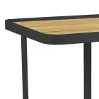 Aluminum Trolley in Different Finishes with Wheels and Teak Top - Tent Viadurini