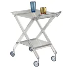 Folding Trolley in Transparent Acrylic Crystal 2 Trays - Aristocles Viadurini