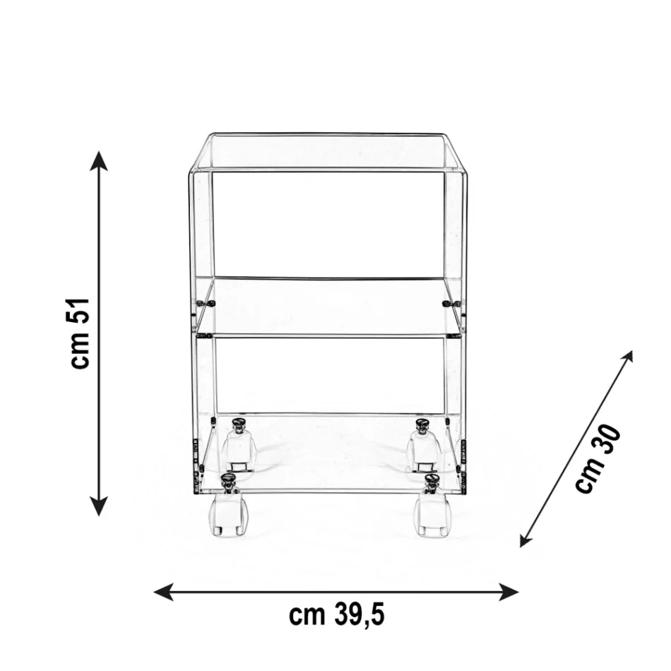 Object Cart with Plexiglass Wheels Made in Italy - Rudolf Viadurini