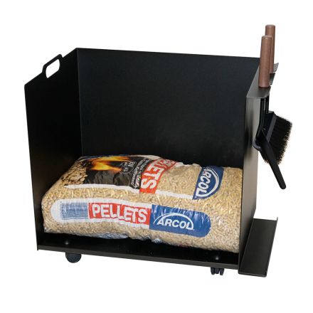 Metal Pellet Bag Holder Trolley with Wheels Made in Italy - Pinguino Viadurini