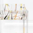 Food Trolley in Transparent Plexiglass Made in Italy - Galatius Viadurini