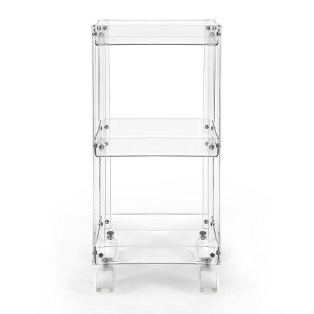 Food Trolley in Transparent Plexiglass Made in Italy - Galatius Viadurini