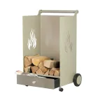 Wood trolley with drawer and wheels Made in Italy - Alpaca Viadurini