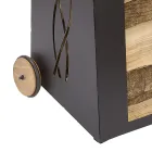 Indoor Firewood Cart Black Painted Iron Made in Italy - Chloe Viadurini
