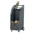 Metal wood trolley with shelf and 4 wheels Made in Italy - Geco Viadurini