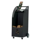 Metal wood trolley with shelf and 4 wheels Made in Italy - Geco Viadurini