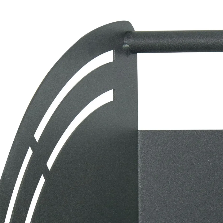 Metal wood trolley with 4 wheels Made in Italy - Coccinella Viadurini