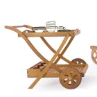 Garden Food Trolley in Design Acacia Wood - Roxen Viadurini